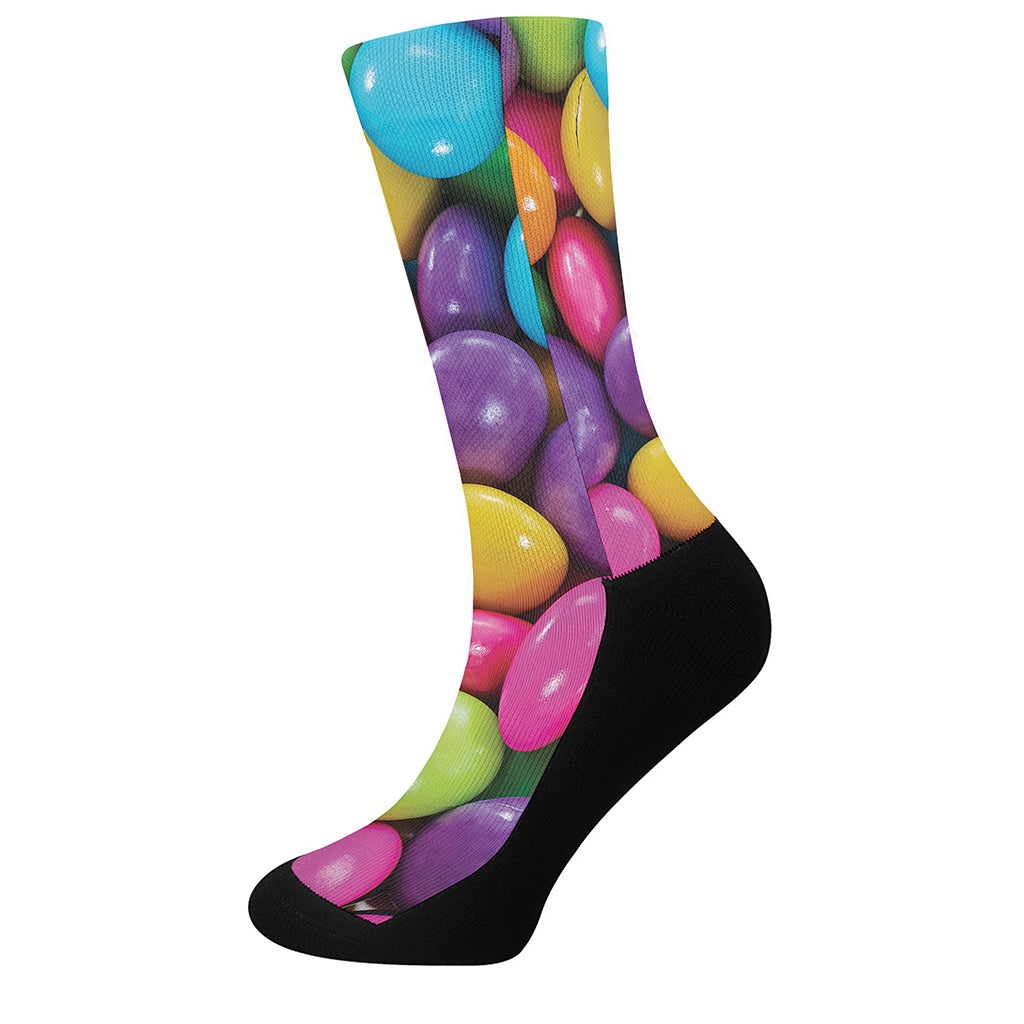 Colorful Chocolate Candy Print Crew Socks