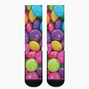 Colorful Chocolate Candy Print Crew Socks