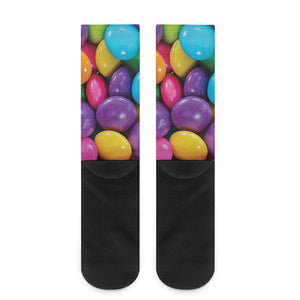 Colorful Chocolate Candy Print Crew Socks