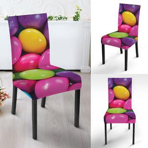 Colorful Chocolate Candy Print Dining Chair Slipcover