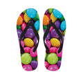 Colorful Chocolate Candy Print Flip Flops
