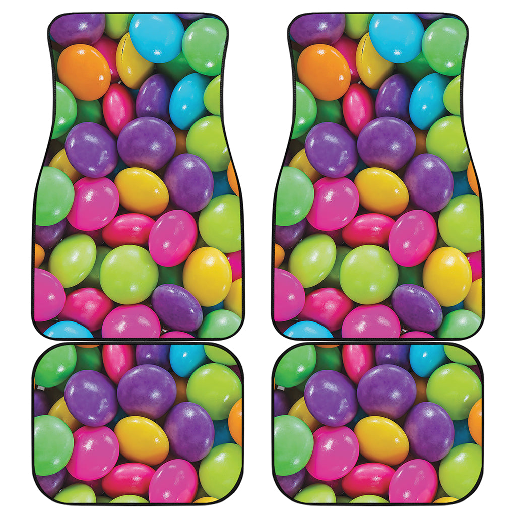 Colorful Chocolate Candy Print Front and Back Car Floor Mats