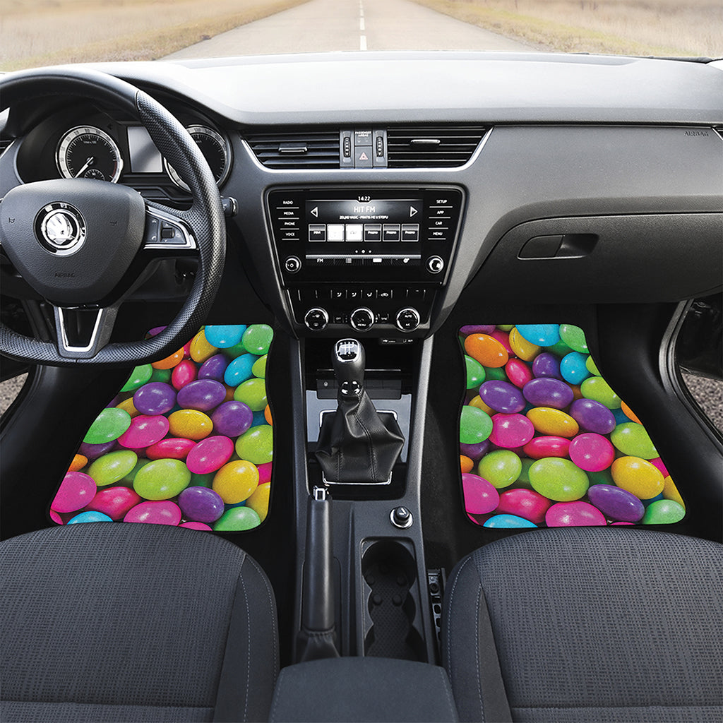 Colorful Chocolate Candy Print Front and Back Car Floor Mats