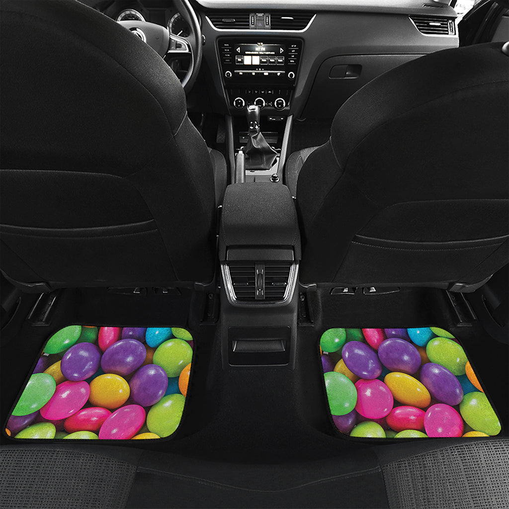 Colorful Chocolate Candy Print Front and Back Car Floor Mats