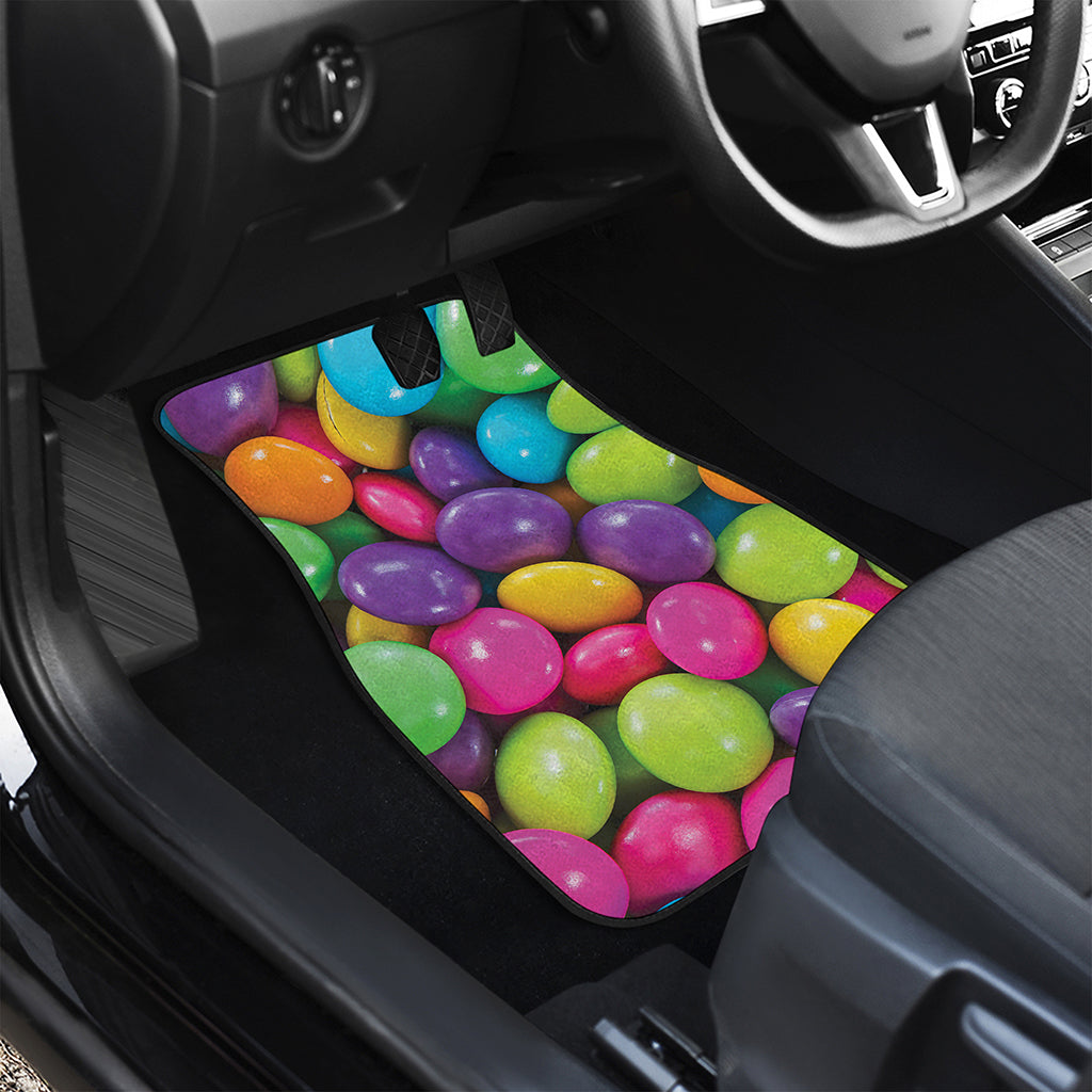 Colorful Chocolate Candy Print Front and Back Car Floor Mats