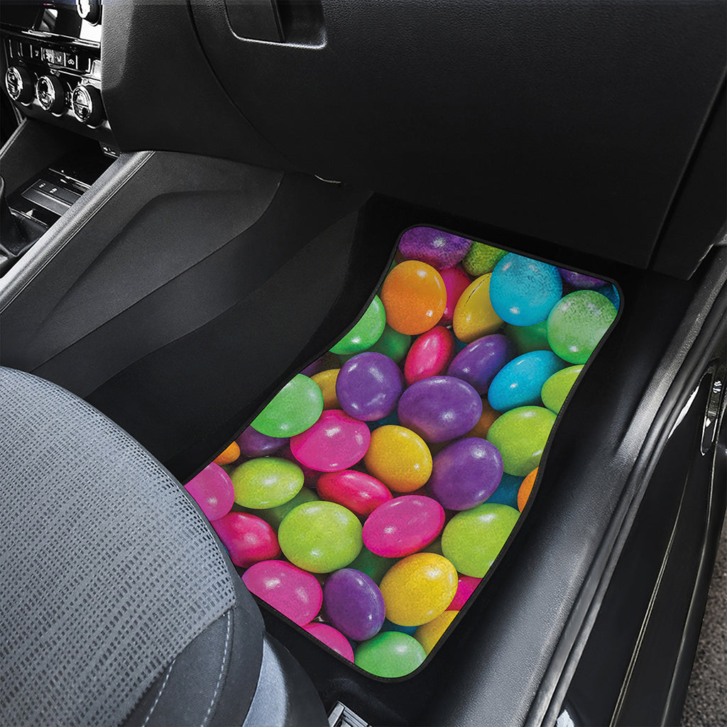 Colorful Chocolate Candy Print Front and Back Car Floor Mats