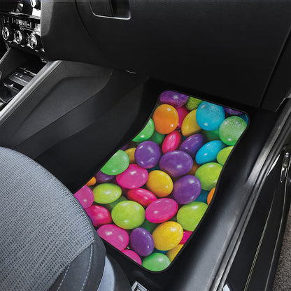 Colorful Chocolate Candy Print Front and Back Car Floor Mats