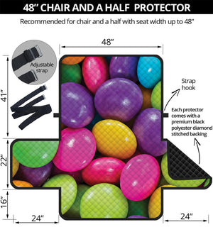 Colorful Chocolate Candy Print Half Sofa Protector