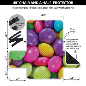 Colorful Chocolate Candy Print Half Sofa Protector