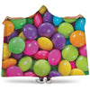 Colorful Chocolate Candy Print Hooded Blanket