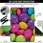 Colorful Chocolate Candy Print Loveseat Protector