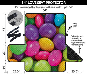 Colorful Chocolate Candy Print Loveseat Protector