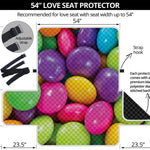 Colorful Chocolate Candy Print Loveseat Protector