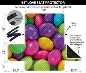 Colorful Chocolate Candy Print Loveseat Protector