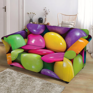 Colorful Chocolate Candy Print Loveseat Slipcover