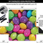 Colorful Chocolate Candy Print Oversized Sofa Protector