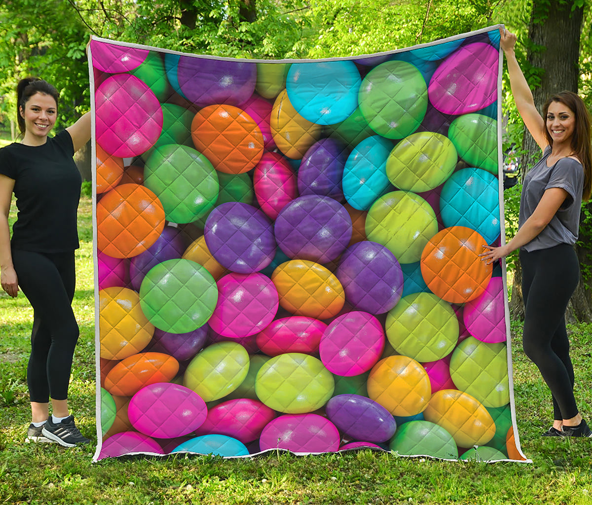 Colorful Chocolate Candy Print Quilt