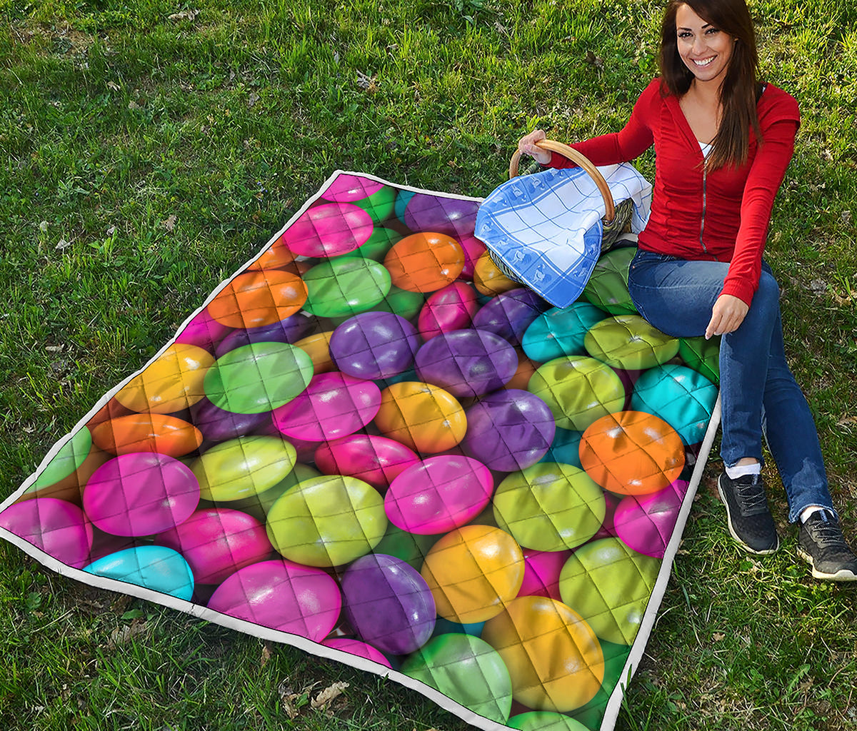 Colorful Chocolate Candy Print Quilt