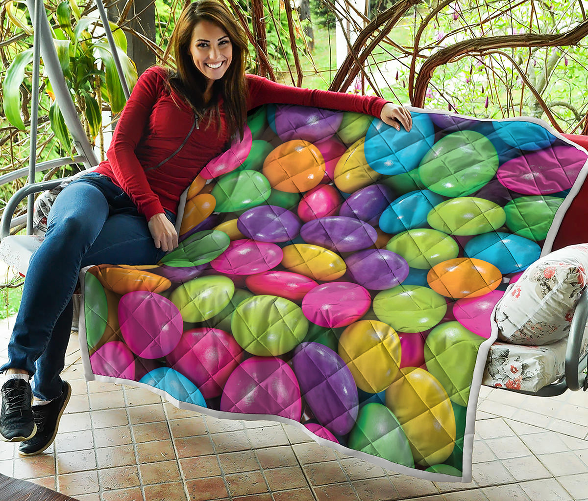 Colorful Chocolate Candy Print Quilt