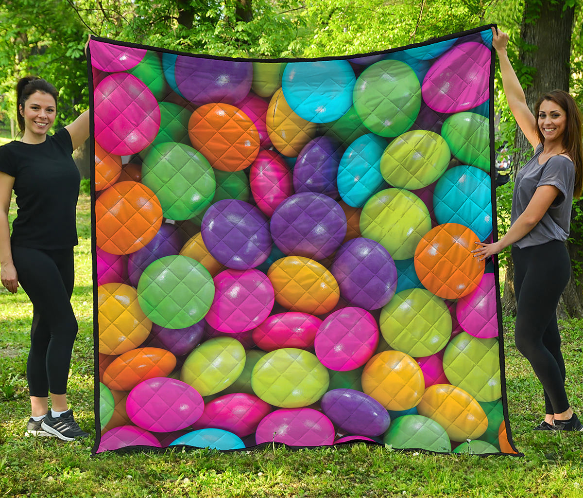 Colorful Chocolate Candy Print Quilt