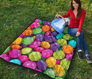 Colorful Chocolate Candy Print Quilt