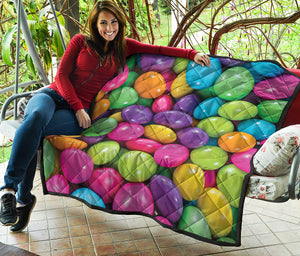 Colorful Chocolate Candy Print Quilt