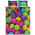 Colorful Chocolate Candy Print Quilt Bed Set