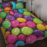 Colorful Chocolate Candy Print Quilt Bed Set