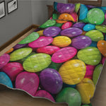 Colorful Chocolate Candy Print Quilt Bed Set