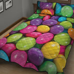 Colorful Chocolate Candy Print Quilt Bed Set