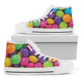 Colorful Chocolate Candy Print White High Top Sneakers