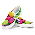 Colorful Chocolate Candy Print White Slip On Sneakers