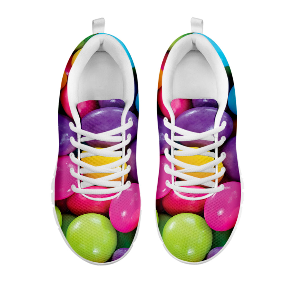 Colorful Chocolate Candy Print White Sneakers