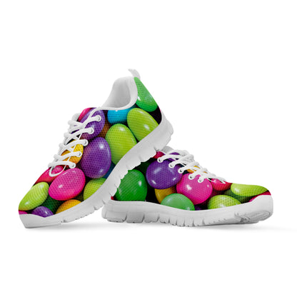 Colorful Chocolate Candy Print White Sneakers
