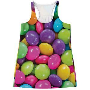 Colorful Chocolate Candy Print Women's Racerback Tank Top