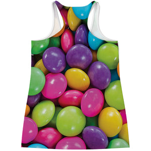 Colorful Chocolate Candy Print Women's Racerback Tank Top