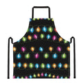 Colorful Christmas Lights Print Apron