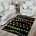 Colorful Christmas Lights Print Area Rug