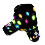 Colorful Christmas Lights Print Boxing Gloves