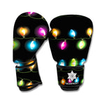 Colorful Christmas Lights Print Boxing Gloves