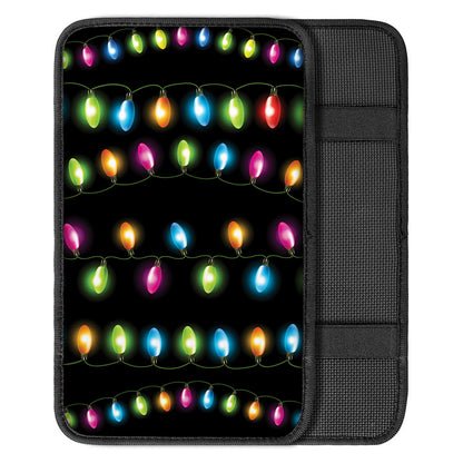 Colorful Christmas Lights Print Car Center Console Cover