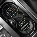 Colorful Christmas Lights Print Car Coasters