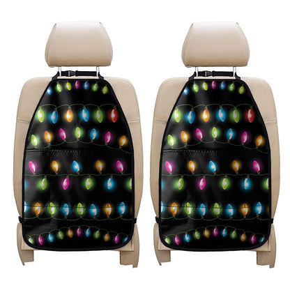 Colorful Christmas Lights Print Car Seat Organizers