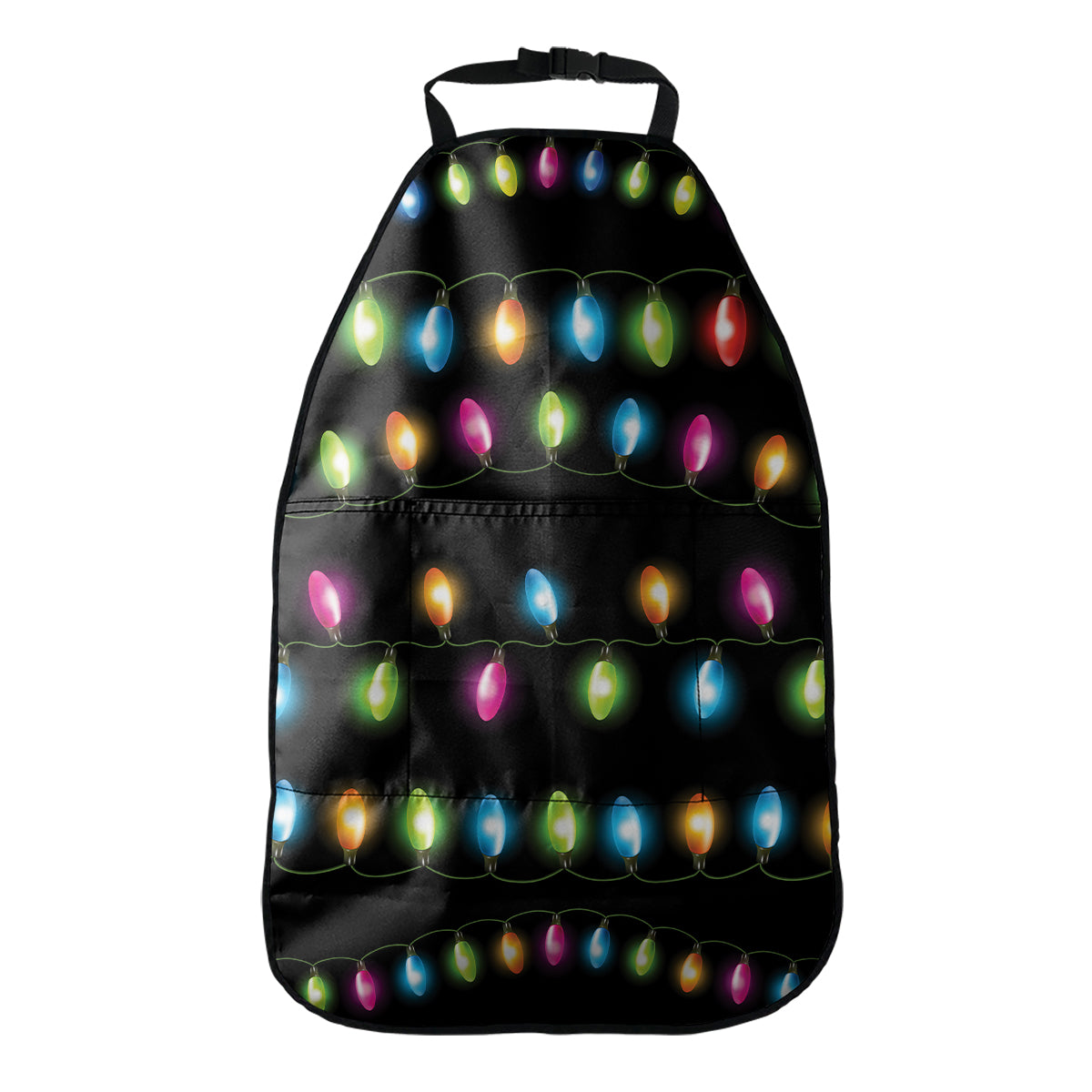 Colorful Christmas Lights Print Car Seat Organizers