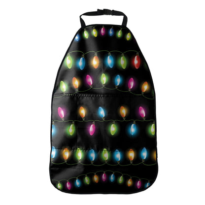 Colorful Christmas Lights Print Car Seat Organizers