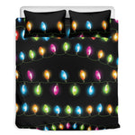 Colorful Christmas Lights Print Duvet Cover Bedding Set