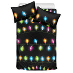 Colorful Christmas Lights Print Duvet Cover Bedding Set