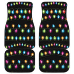Colorful Christmas Lights Print Front and Back Car Floor Mats
