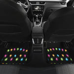 Colorful Christmas Lights Print Front and Back Car Floor Mats