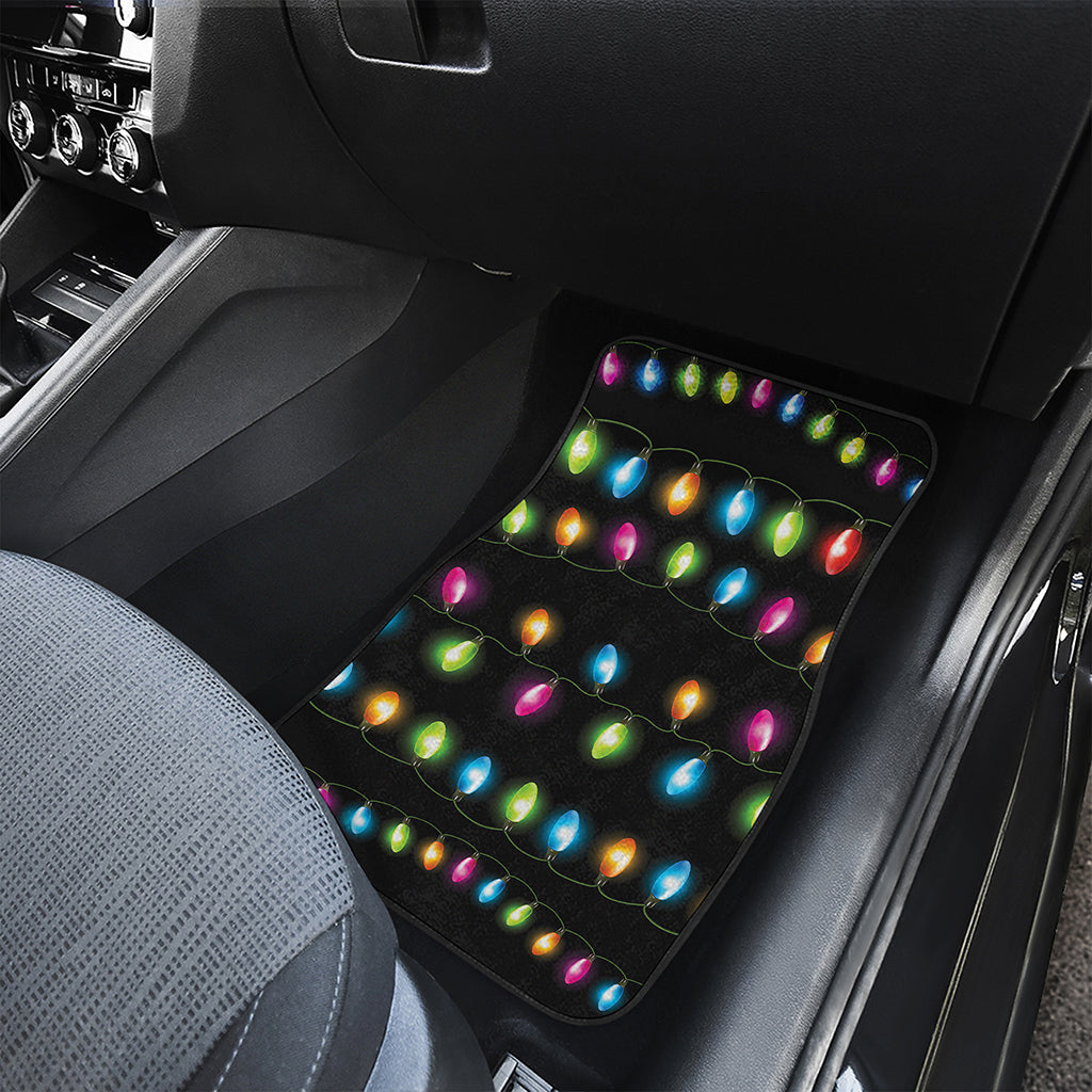 Colorful Christmas Lights Print Front Car Floor Mats